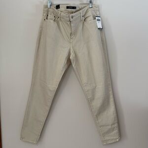 Ralph  Lauren NWT Curvy Mid-Rise Skinny leg Jean in size 16W in Winter Cream